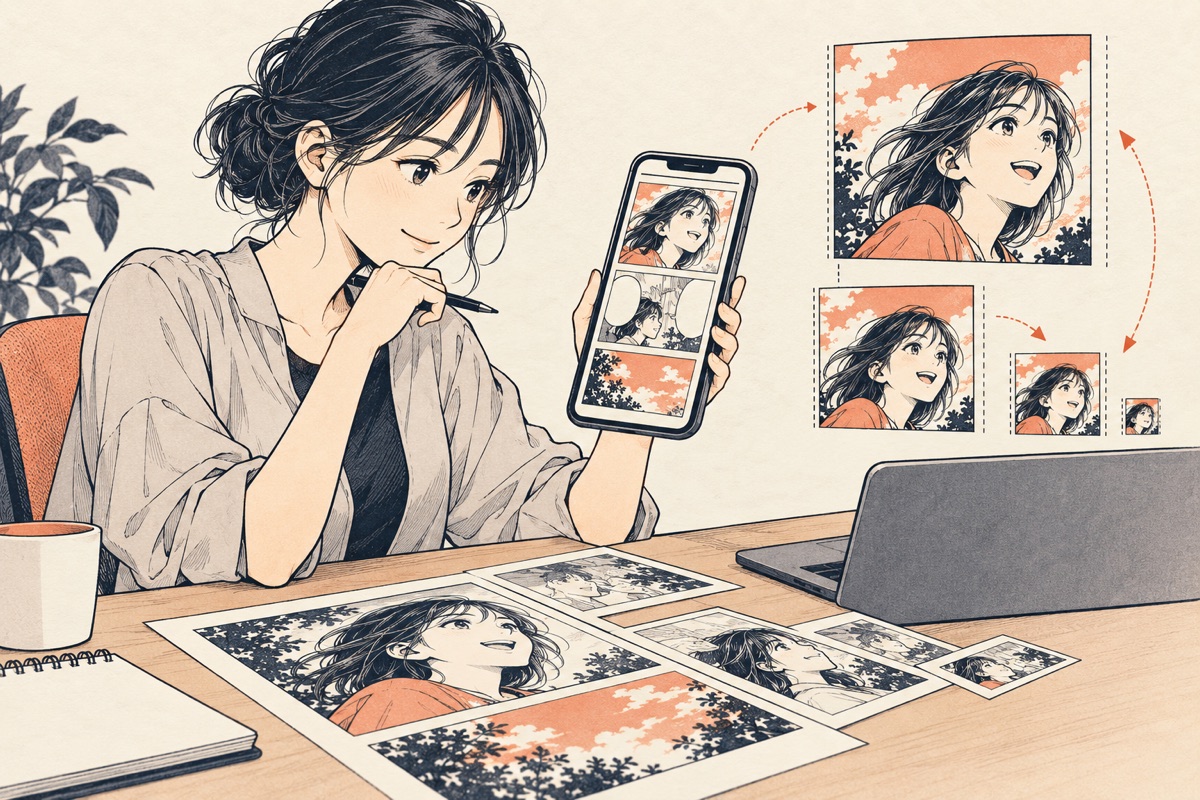 マンガLPの画像を軽くする方法|文字をつぶさず表示を速くする5手順のイメージ