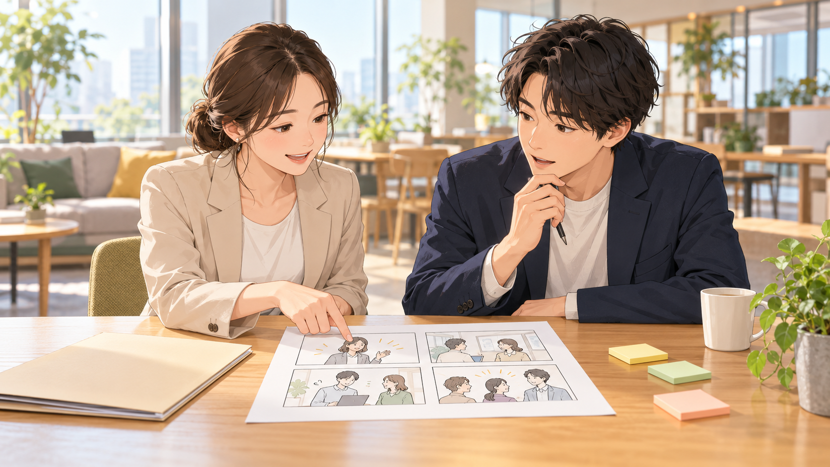 内定者フォローに採用漫画を使うには?企画・共有・公開前確認の進め方のイメージ