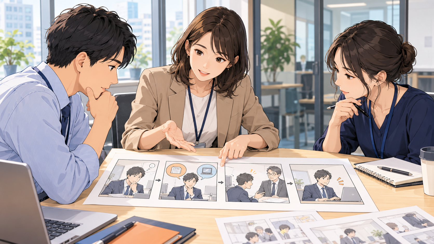 研修漫画のシナリオ設計｜現場判断につなげる5ステップのイメージ